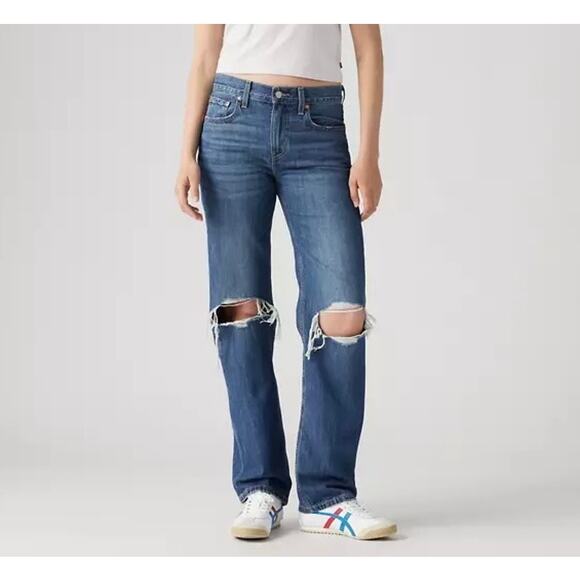 Levi's Distressed Low Pro Straight Jeans Size 32 - Picture 1 of 6